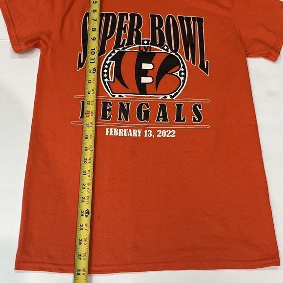 NFL Football Cincinnati Bengals Super Bowl LVI 2022 Orange Shirt Men Small - Picture 10 of 11